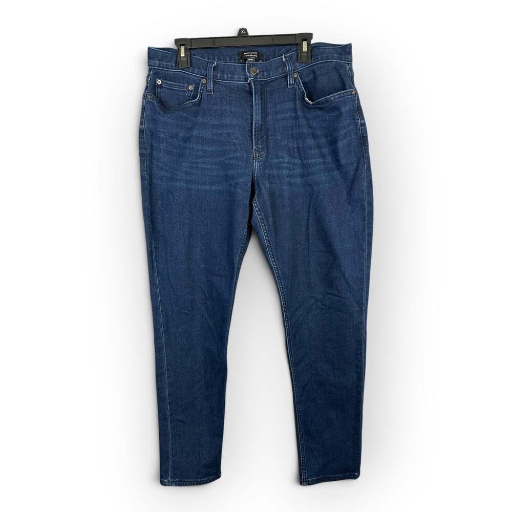 Banana Republic Men 35x32 Medium Wash Travel Athletic Slim Jeans Stretch Denim